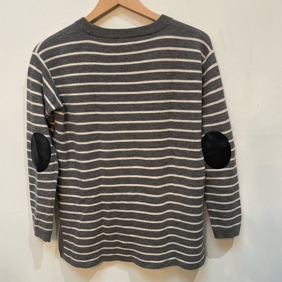 J. Crew merino wool Charcoal and Ivory Knit Top - Picture 5 of 5